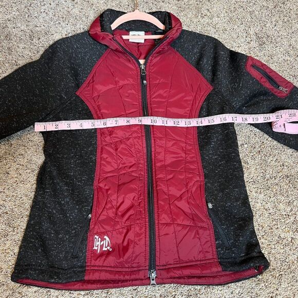 Women's Quilted Jacket - Red and Gray - Picture 7 of 8